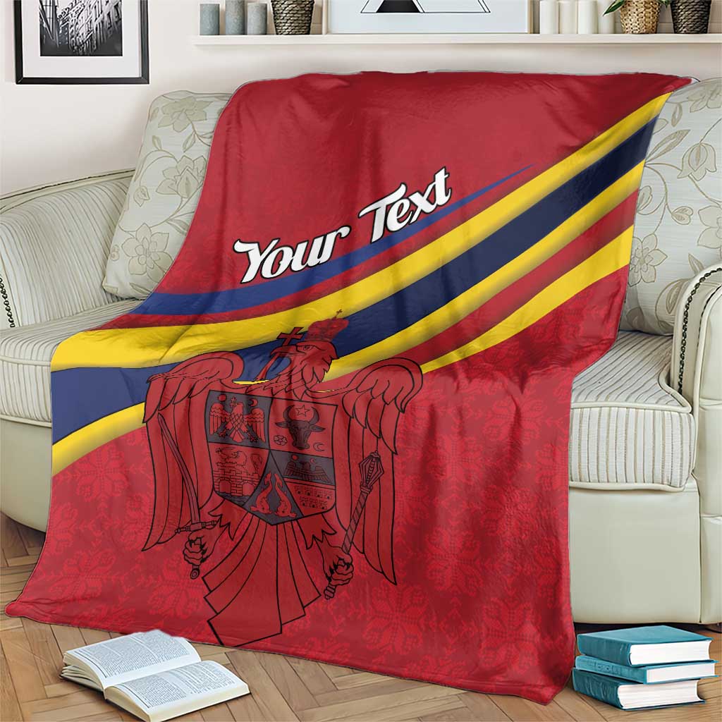 Personalized National Flag Of Romania Day Blanket Coat of arms