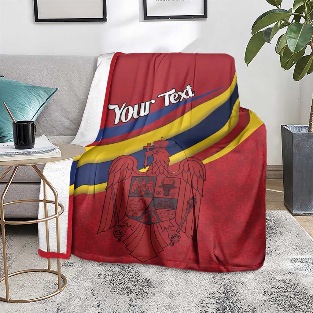 Personalized National Flag Of Romania Day Blanket Coat of arms