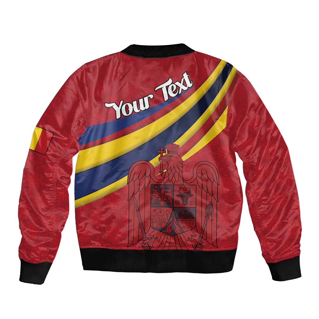 Personalized National Flag Of Romania Day Bomber Jacket Coat of arms