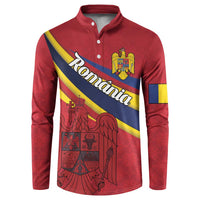 Personalized National Flag Of Romania Day Button Sweatshirt Coat of arms
