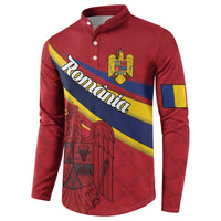 Personalized National Flag Of Romania Day Button Sweatshirt Coat of arms
