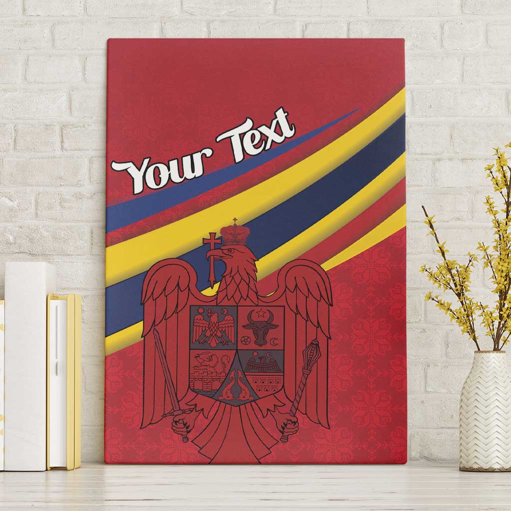 Personalized National Flag Of Romania Day Canvas Wall Art Coat of arms