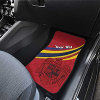 Personalized National Flag Of Romania Day Car Mats Coat of arms