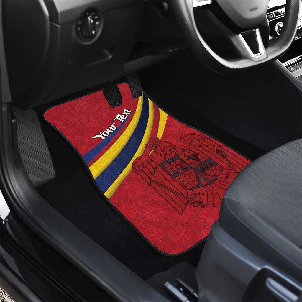 Personalized National Flag Of Romania Day Car Mats Coat of arms
