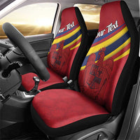 Personalized National Flag Of Romania Day Car Seat Cover Coat of arms