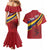 Personalized National Flag Of Romania Day Couples Matching Mermaid Dress and Hawaiian Shirt Coat of arms