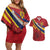 Personalized National Flag Of Romania Day Couples Matching Off Shoulder Short Dress and Hawaiian Shirt Coat of arms