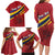 Personalized National Flag Of Romania Day Family Matching Long Sleeve Bodycon Dress and Hawaiian Shirt Coat of arms