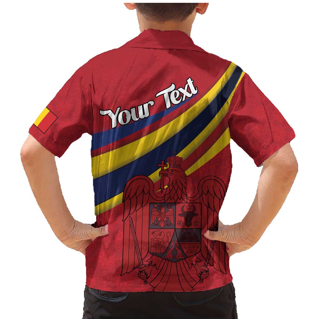 Personalized National Flag Of Romania Day Family Matching Mermaid Dress and Hawaiian Shirt Coat of arms