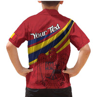 Personalized National Flag Of Romania Day Family Matching Mermaid Dress and Hawaiian Shirt Coat of arms
