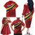 Personalized National Flag Of Romania Day Family Matching Off The Shoulder Long Sleeve Dress and Hawaiian Shirt Coat of arms
