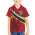 Personalized National Flag Of Romania Day Family Matching Off The Shoulder Long Sleeve Dress and Hawaiian Shirt Coat of arms