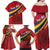 Personalized National Flag Of Romania Day Family Matching Off Shoulder Maxi Dress and Hawaiian Shirt Coat of arms