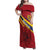 Personalized National Flag Of Romania Day Family Matching Off Shoulder Maxi Dress and Hawaiian Shirt Coat of arms