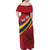 Personalized National Flag Of Romania Day Family Matching Off Shoulder Maxi Dress and Hawaiian Shirt Coat of arms