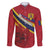 Personalized National Flag Of Romania Day Family Matching Off Shoulder Short Dress and Hawaiian Shirt Coat of arms