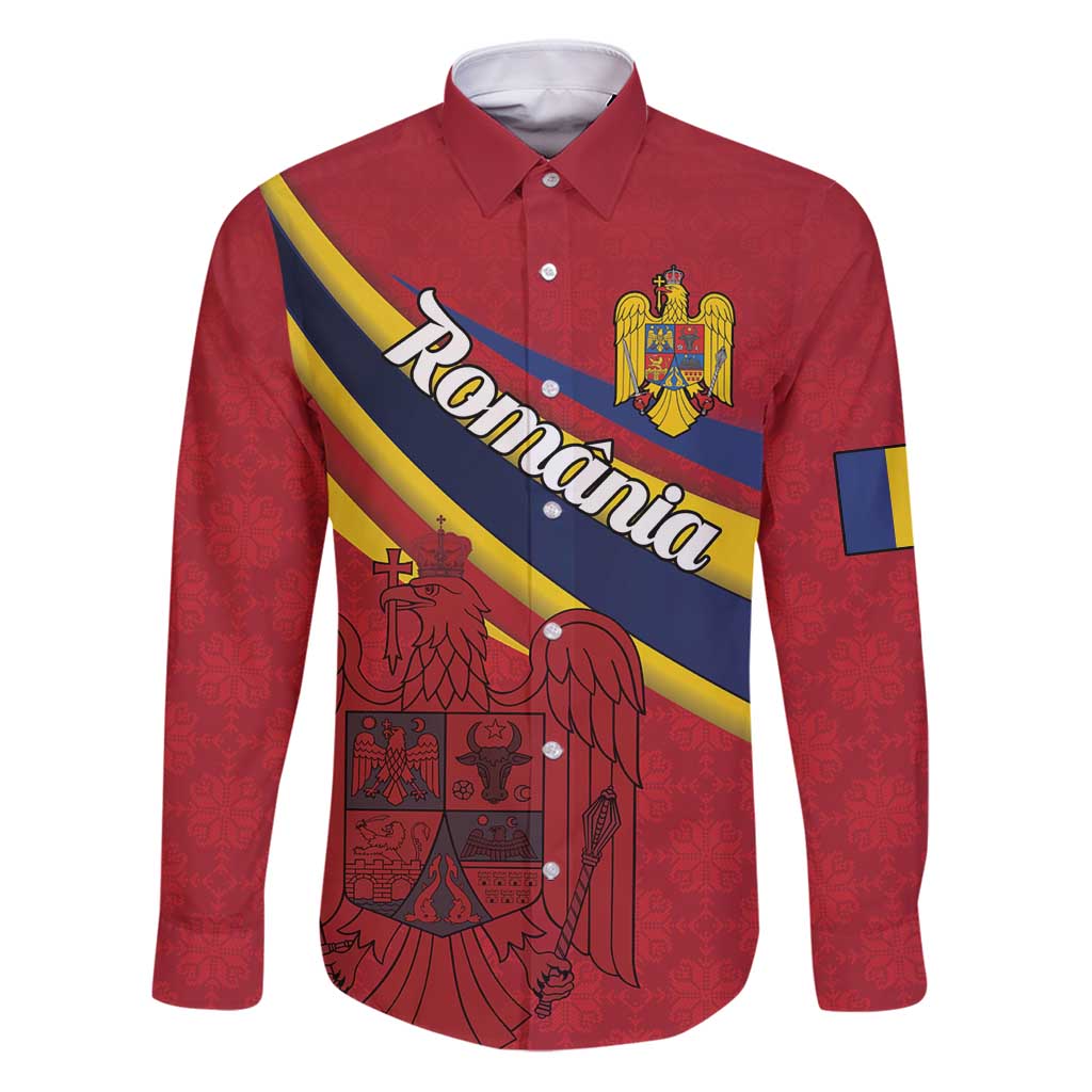 Personalized National Flag Of Romania Day Family Matching Puletasi and Hawaiian Shirt Coat of arms