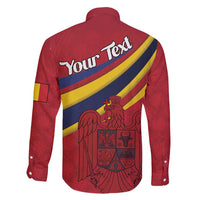 Personalized National Flag Of Romania Day Family Matching Puletasi and Hawaiian Shirt Coat of arms
