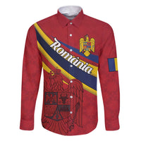 Personalized National Flag Of Romania Day Family Matching Short Sleeve Bodycon Dress and Hawaiian Shirt Coat of arms