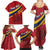 Personalized National Flag Of Romania Day Family Matching Summer Maxi Dress and Hawaiian Shirt Coat of arms