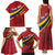 Personalized National Flag Of Romania Day Family Matching Tank Maxi Dress and Hawaiian Shirt Coat of arms