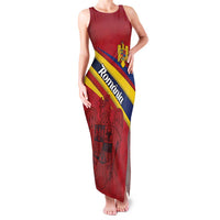 Personalized National Flag Of Romania Day Family Matching Tank Maxi Dress and Hawaiian Shirt Coat of arms