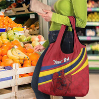 Personalized National Flag Of Romania Day Grocery Bag Coat of arms