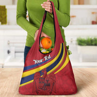 Personalized National Flag Of Romania Day Grocery Bag Coat of arms