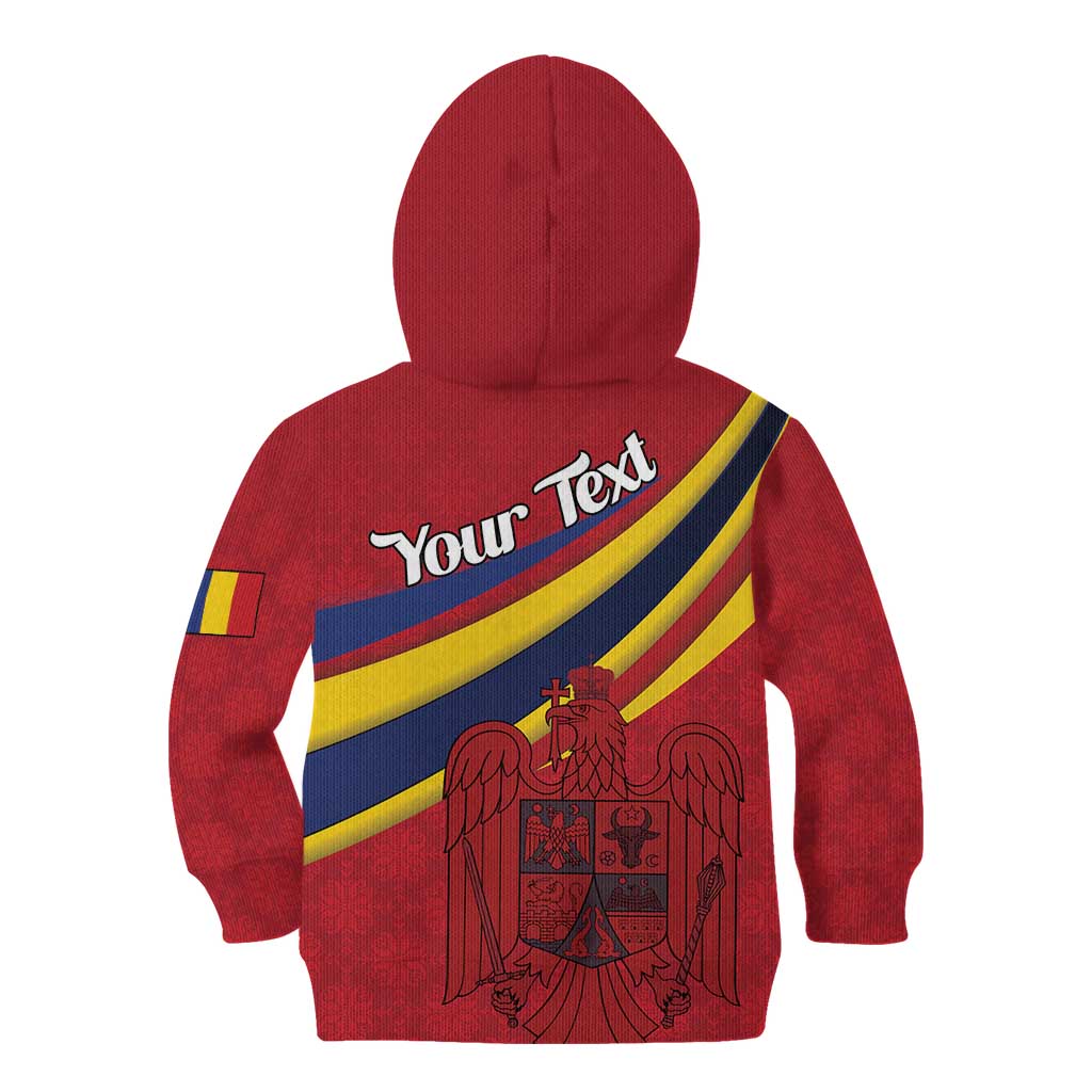 Personalized National Flag Of Romania Day Kid Hoodie Coat of arms