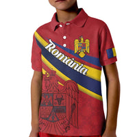 Personalized National Flag Of Romania Day Kid Polo Shirt Coat of arms