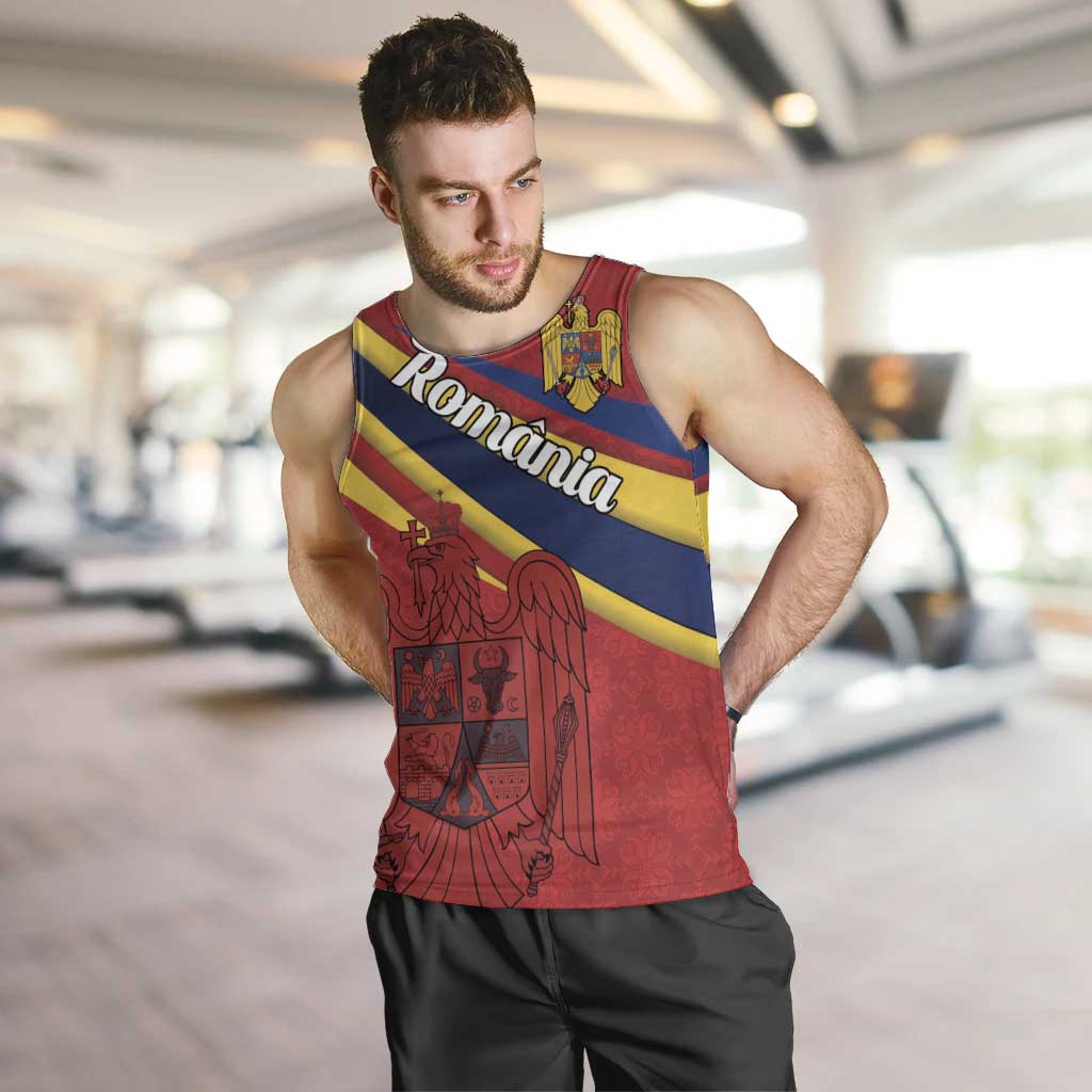Personalized National Flag Of Romania Day Men Tank Top Coat of arms