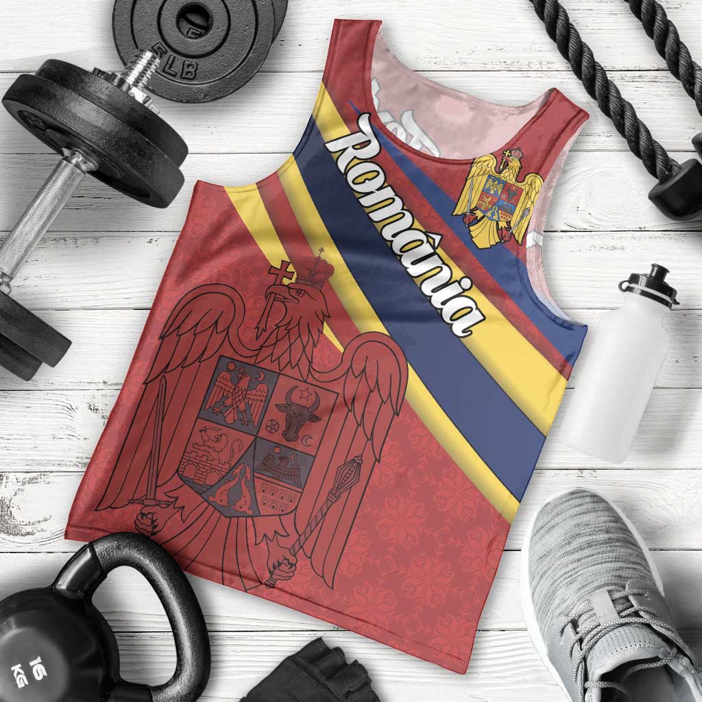 Personalized National Flag Of Romania Day Men Tank Top Coat of arms