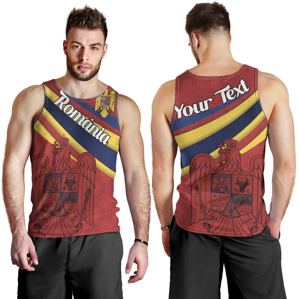 Personalized National Flag Of Romania Day Men Tank Top Coat of arms