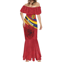 Personalized National Flag Of Romania Day Mermaid Dress Coat of arms