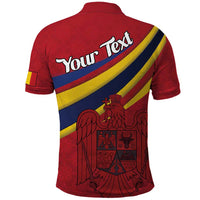 Personalized National Flag Of Romania Day Polo Shirt Coat of arms