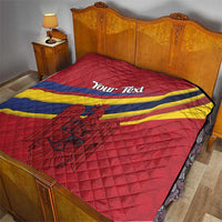 Personalized National Flag Of Romania Day Quilt Coat of arms
