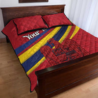 Personalized National Flag Of Romania Day Quilt Bed Set Coat of arms