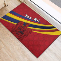 Personalized National Flag Of Romania Day Rubber Doormat Coat of arms