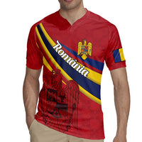 Personalized National Flag Of Romania Day Rugby Jersey Coat of arms