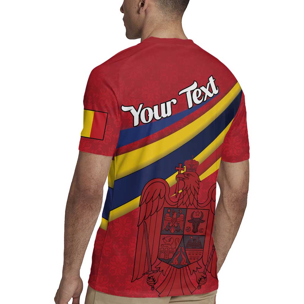 Personalized National Flag Of Romania Day Rugby Jersey Coat of arms