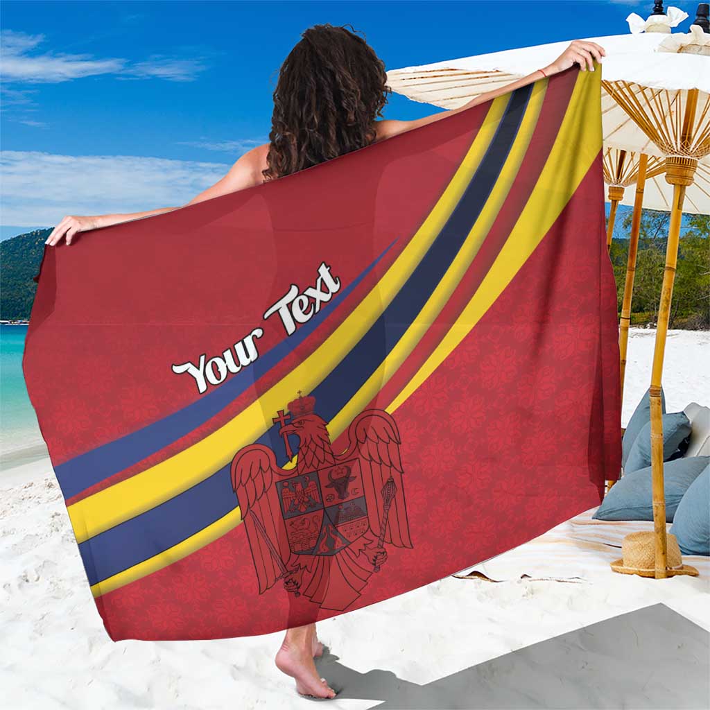 Personalized National Flag Of Romania Day Sarong Coat of arms