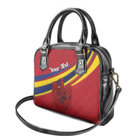 Personalized National Flag Of Romania Day Shoulder Handbag Coat of arms