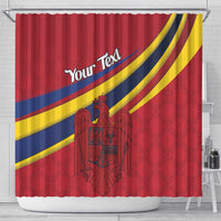 Personalized National Flag Of Romania Day Shower Curtain Coat of arms