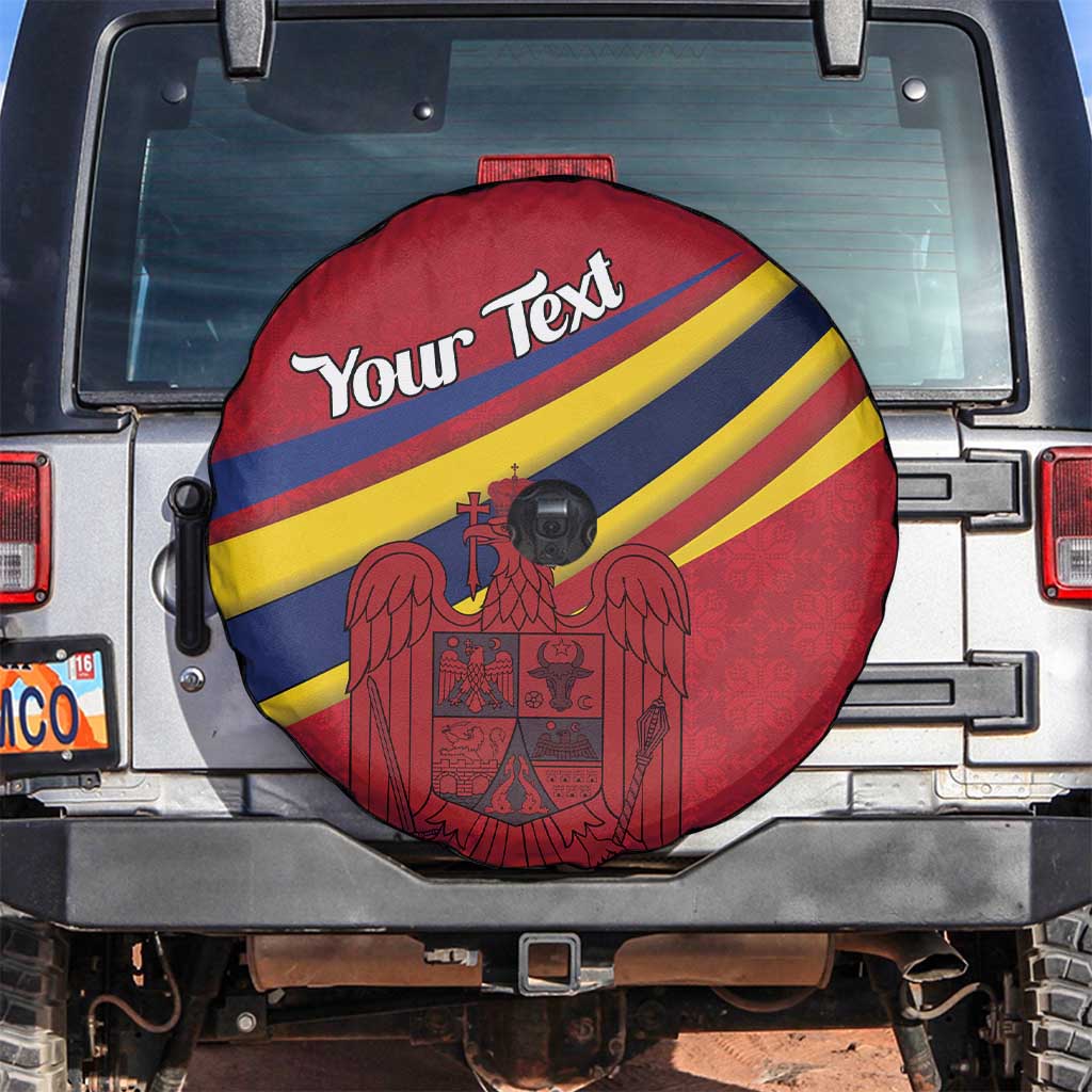 Personalized National Flag Of Romania Day Spare Tire Cover Coat of arms