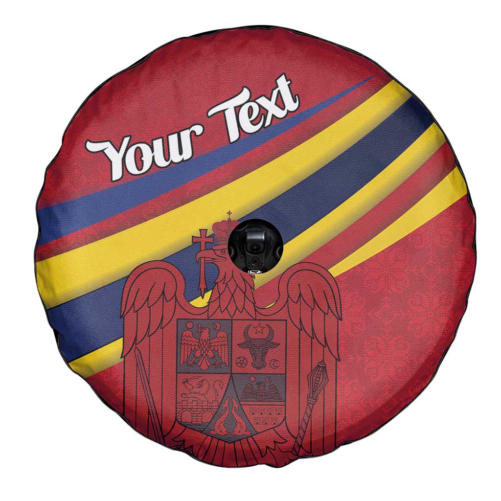 Personalized National Flag Of Romania Day Spare Tire Cover Coat of arms