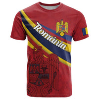 Personalized National Flag Of Romania Day T Shirt Coat of arms