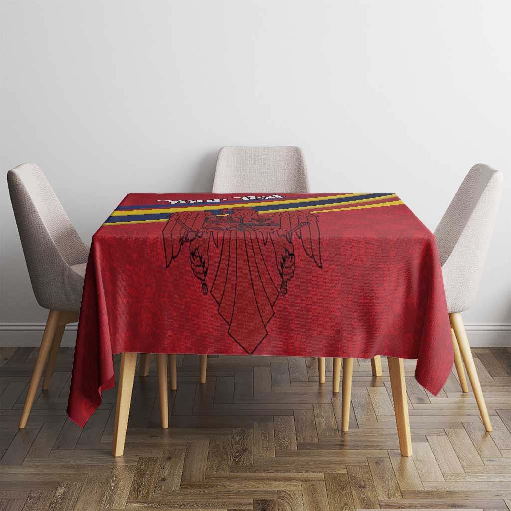 Personalized National Flag Of Romania Day Tablecloth Coat of arms