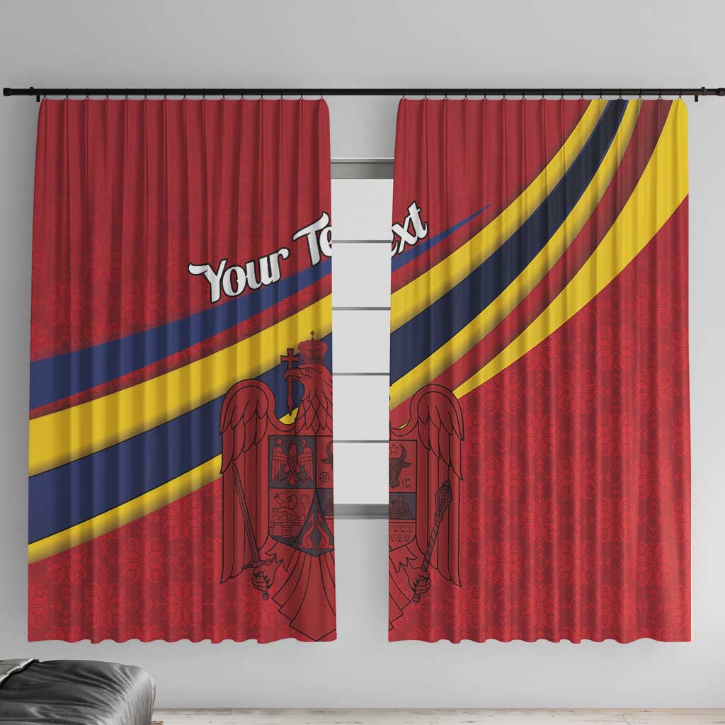 Personalized National Flag Of Romania Day Window Curtain Coat of arms