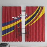 Personalized National Flag Of Romania Day Window Curtain Coat of arms