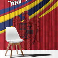 Personalized National Flag Of Romania Day Window Curtain Coat of arms